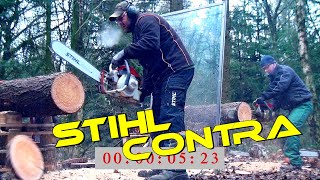 💪🏻 STIHL Contra Wett Sägen Burg Oldtimer Kettensäge by WACK OFF Timbersports [upl. by Eanehs]