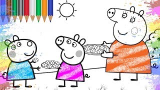 Peppa und Mama zeichnen lernen für kinder  Zeichnen und malen für kinder  Drawing for kids [upl. by Latea]