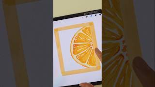 Orange Slice Procreate Digital Watercolor 🍊 art shorts ipadart digitalwatercolor procreate [upl. by Assirat]