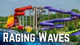 ALL WATER SLIDES at Raging Waves  Illinois Largest Waterpark 4K [upl. by Doscher177]