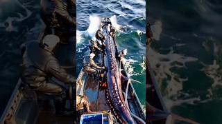 HUGE sea monster captured by fishermen💦🌊 [upl. by Lehcyar]