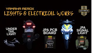 YAMAHA AEROX JPA PCB BOARD JPA SIGNAL LIGHT UNDER TAIL INSTALLATION and ELECTRICAL REWIRING [upl. by Eniluap]