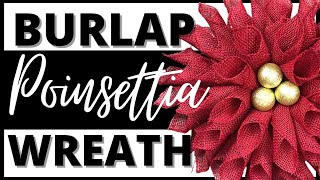 Red Burlap Poinsettia Wreath poinsettiawreath [upl. by Levin638]