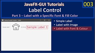 JavaFx Label  Part 3  Label with Font amp Color Fill  JavaFx GUI Tutorial 003 [upl. by Asyl10]