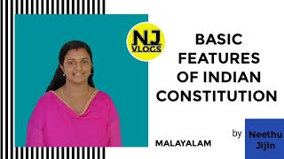 Basic Features of Indian Constitution  Malayalam [upl. by Asaret]