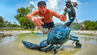 GIANT CRAB Catch and Cook Bow Hunting Survival [upl. by Cumine]