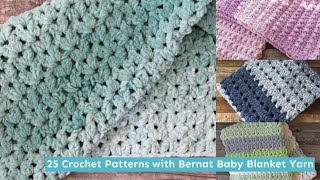 Free Bernat Baby Blanket Yarn Crochet Patterns 25 Blankets [upl. by Arlan203]