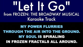 quotLet It Goquot from Frozen The Broadway Musical  Karaoke Track with Lyrics on Screen [upl. by Nitnelav]