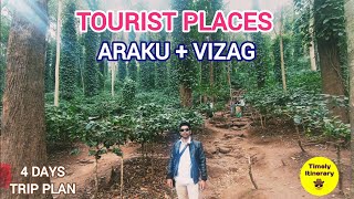 Araku  Vizag 4 Days Trip Plan  Hindi  Tourist Places to visit in Araku and Vizag  Tour Plan [upl. by Tynan358]