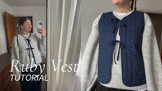 Ruby Vest Sewing Tutorial  Beginner Pattern  Quilted Vest Sew A Long [upl. by Eniortna398]