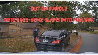 Mercedes Benz FLEES Arkansas State Police  Parolee slams into mailbox ending high speed pursuit 📫 [upl. by Lachlan329]