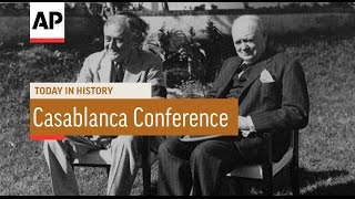 WWII Casablanca Conference  1943  Today in History  14 Jan 17 [upl. by Yuzik]