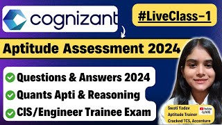 Cognizant Aptitude Questions amp Answers 2024  Cognizant PYQ  Cognizant Aptitude Assessment 2024 [upl. by Oretna]