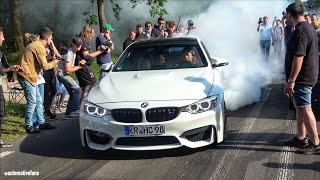 CRAZY BMWs leaving Bimmerfest 2024  BURNOUTS Accelerating Drift E36 Turbo M2 M5 M8 Manhart [upl. by Leontina884]