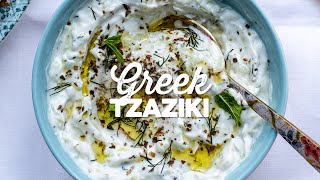 Easy Tzatziki Recipe Tζατζίκι  Supergolden Bakes [upl. by Mayworm]