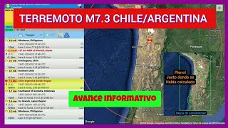 AVANCE ⚠️ TERREMOTO M73 CHILEARGENTINA AVISO IMPORTANTE [upl. by Standley]