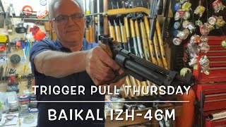 Trigger pull Thursday Baikal IZH46M single stroke pneumatic pistol RonWayneOfficial [upl. by Middle]