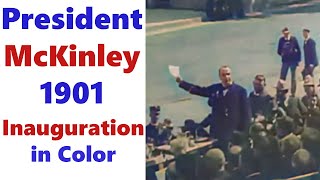 President McKinley 1901 Inauguration in Color  Enhanced Video 60 fps [upl. by Giustino852]