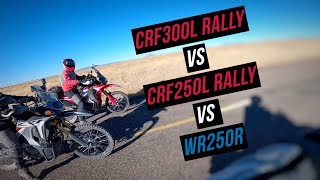 Honda CRF250L vs CRF300L vs WR250r Drag Race [upl. by Eyanaj3]