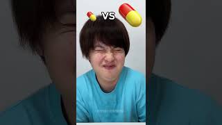 Big Medicine Vs Small Medicine Eating Challenge 🤣shortstrendingytshortshumanitychallengeviral [upl. by Aitnuahs]