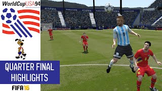 1994 World Cup SIM  Quarter Final Highlights [upl. by Herra]