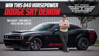 Big Daddy Don Garlits on the Track with the 840hp Demon Dream Giveaway Demon SRT [upl. by Goldie]