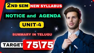 13 Notice and Agenda detailed expalination in Telugu  2nd sem english   New syllabus [upl. by Eniarda908]