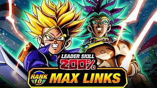 BROKEN F2P LR LEVEL 10 LINKS 100 LR TRUNKS amp BROLY DBZ Dokkan Battle [upl. by Nylloc135]