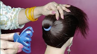 Beautiful amp Quick Hairstyles  Very Easy Braid Hairstyles For Daily Use  easy Bun With Clutcher [upl. by Lebbie]