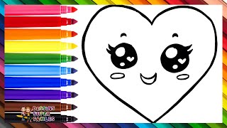 Dessiner Et Colorier Un Mignon Cœur Arc en ciel 🌈 Dessins Pour Enfants [upl. by Bullivant]