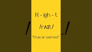 How to spell a word quotrightquotphonetically [upl. by Mahtal]