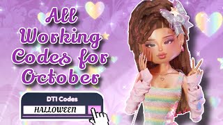 ALL WORKING DRESS TO IMPRESS CODES 👗  October  DTI Roblox 👗🛍️ [upl. by Etterb]