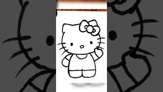 Hello Kitty Art  How to draw hello Kitty stepbystep shorts youtubeshorts trending [upl. by Eilla447]