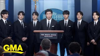 BTS speaks out against antiAsian hate in White House press briefing l GMA [upl. by Aika]