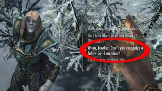 Thief Random Encounter AS GUILD MASTER  Skyrim Anniversary Edition [upl. by Adlin690]