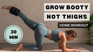 Grow BOOTY NOT thighs  GLUTE ISOLATION Home Workout [upl. by Ysiad451]