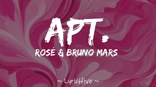 ROSÉ amp Bruno Mars – APT Lyrics 4K Lyric Video Romanized [upl. by Veator781]