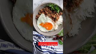 Chicken Krapow  Thai basil chicken stir fry with rice and fried egg [upl. by Airdnahs]