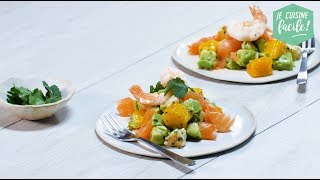 Recette facile de tartare davocat crevettes et saumon fumé [upl. by Annuahs]