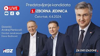 UŽIVO Predstavljanje kandidata HDZa u 1 izbornoj jedinici [upl. by Boyer]