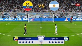 Argentina vs Ecuador  Penalty Shootout  Copa America 2024  Quarter Final  Messi vs Ecuador  PES [upl. by Hurty]