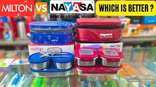 Milton Corporate Lunch Box Vs Nayasa Eco Duplex Lunch Box  Best Quality Pouch Lunch Boxes [upl. by Twyla36]