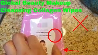 ✅ How To Use Global Beauty Makeup Cleansing Collagen Wipes Review [upl. by Sinnoda]