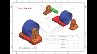 Caster Assembly in Solidworks [upl. by Latonia]