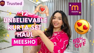 12 MUST WATCH Meesho Kurta set Try On Haul 😍💕  Festive amp Wedding Special 🙈 Isha Vinod Jain [upl. by Ferro]