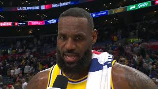 LeBron James talks 4th Qtr Comeback Win vs Clippers Postgame Interview 🎤 [upl. by Shelman968]