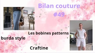 bilan couture 49  les bobines patterns burda style craftine [upl. by Tarton]