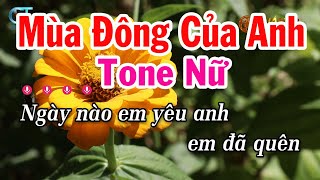 Karaoke Mùa Đông Của Anh Tone Nữ  D  Nhạc Sống Beat Mới  Tuấn Cò Karaoke [upl. by Eulalia859]