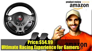 Buy Steering Wheel Game  Superdrive  SV250 Racing steering wheel with pedals and gearshift paddles [upl. by Esital354]