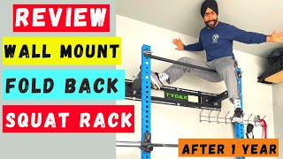 Fold Back Wall Mount Squat Rack REVIEW [upl. by Yaj]